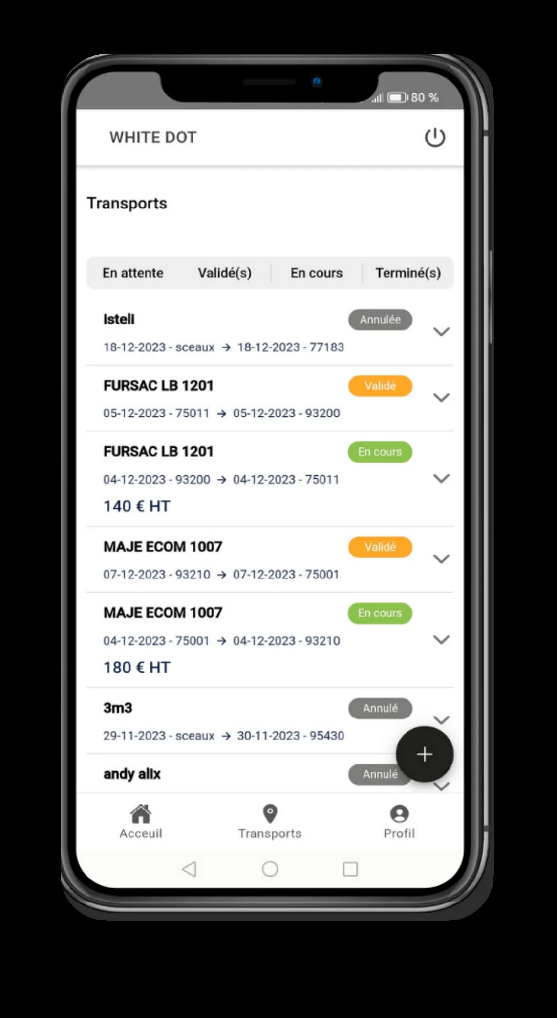 Application H24 Transports — suivi des transports en temps réel